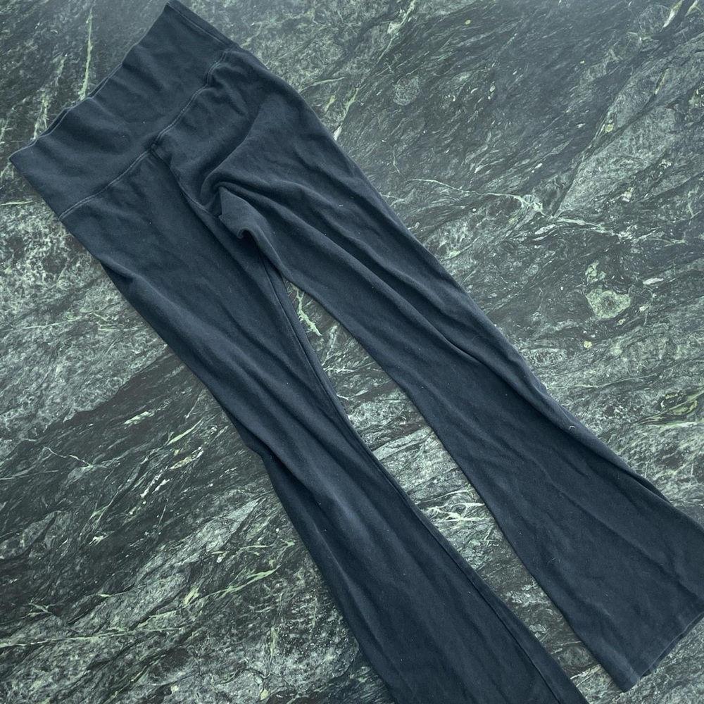 Brandy Melville Black Wide Leg Yoga Pants - Foldover High or Low Rise Waist